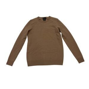 Bloomingdale's Womens XS 100% Cashmere Sweater Top Long Sleeve Brown Minimalist